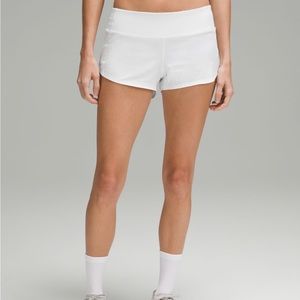 Lululemon Low Rise Speed Up Shorts White